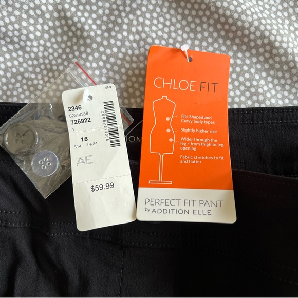NWT Addition Elle perfect fit pull on black pants straight leg size 18 regular - Picture 4 of 12